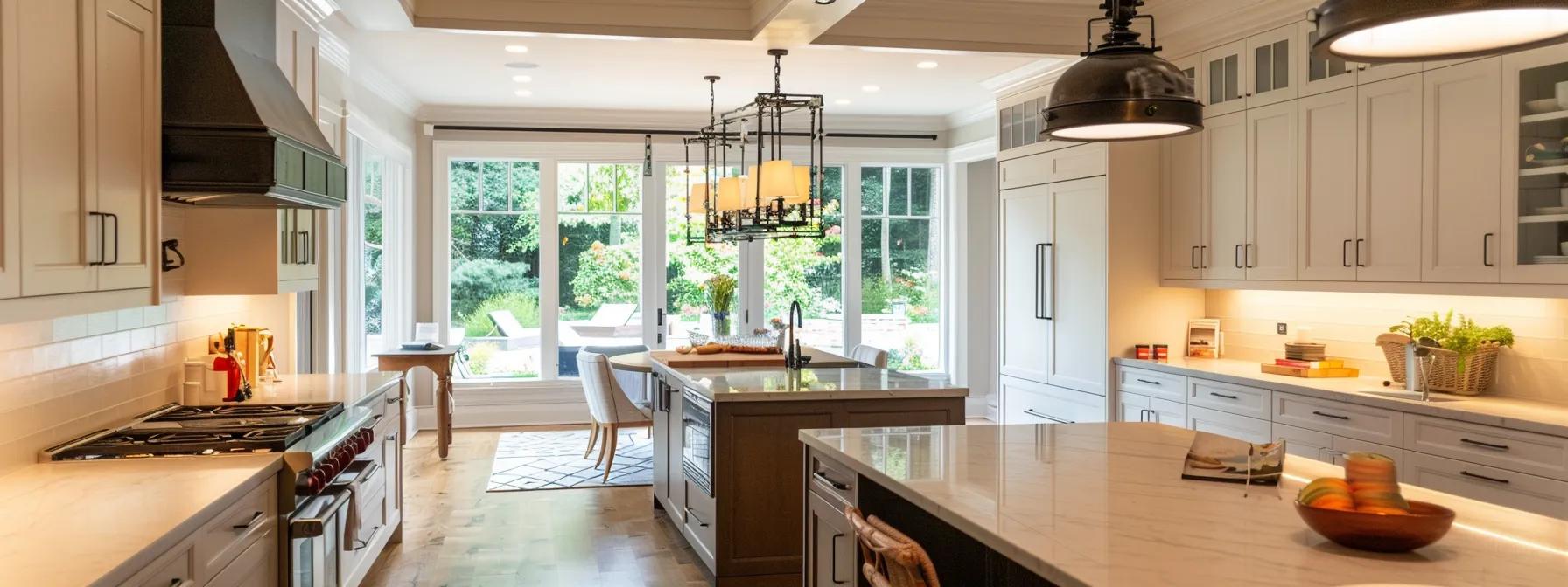 a modern kitchen featuring elegantly designed cabinets with innovative, sleek storage solutions, bathed in warm natural light that highlights the beauty and functionality of the space.