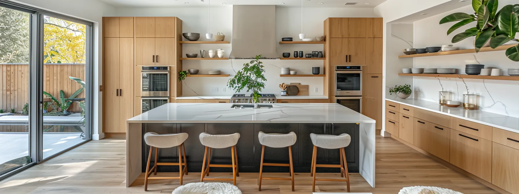 a beautifully designed modern kitchen showcases premium cabinetry crafted from sustainable materials, featuring innovative storage solutions and a bright, inviting atmosphere that highlights the elegance and customization options available to homeowners.